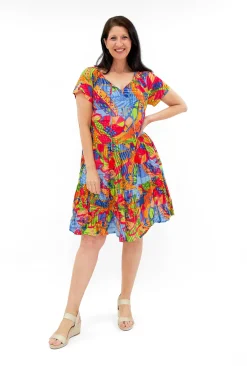 One Summer Nora Cotton Short Sleeve Tassel Dress in- Short Sleeved Dresses | Cotton Dresses