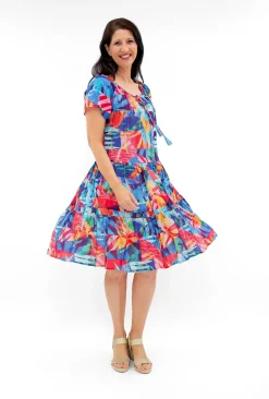 One Summer Nora Cotton Short Sleeve Tassel Dress in- Short Sleeved Dresses | Cotton Dresses