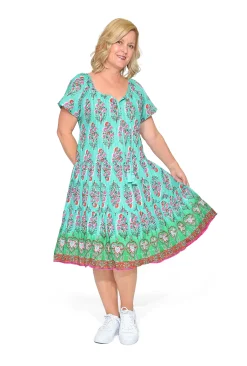 One Summer Nora Cotton Short Sleeve Tassel Dress in- Short Sleeved Dresses | Cotton Dresses