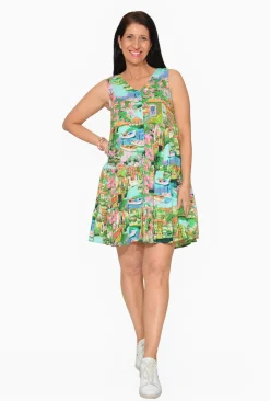 Orientique Padma Rayon Sleeveless Dress in- Sleeveless Dresses