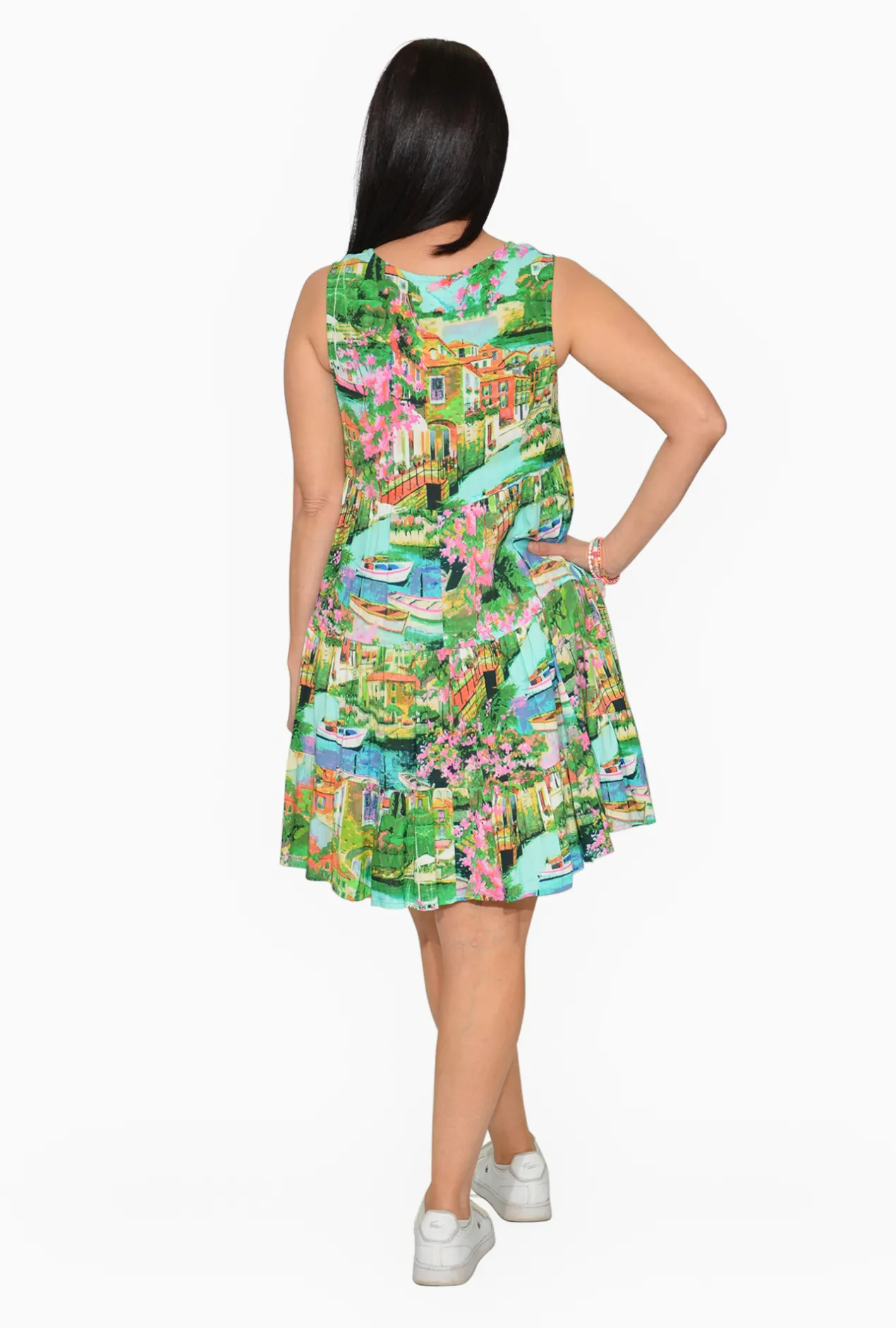 Orientique Padma Rayon Sleeveless Dress in- Sleeveless Dresses