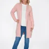 Orientique Peggy Long Sleeve Knit Cardi in Pale Pink- Cardigans & Jumpers | Knitwear Tops
