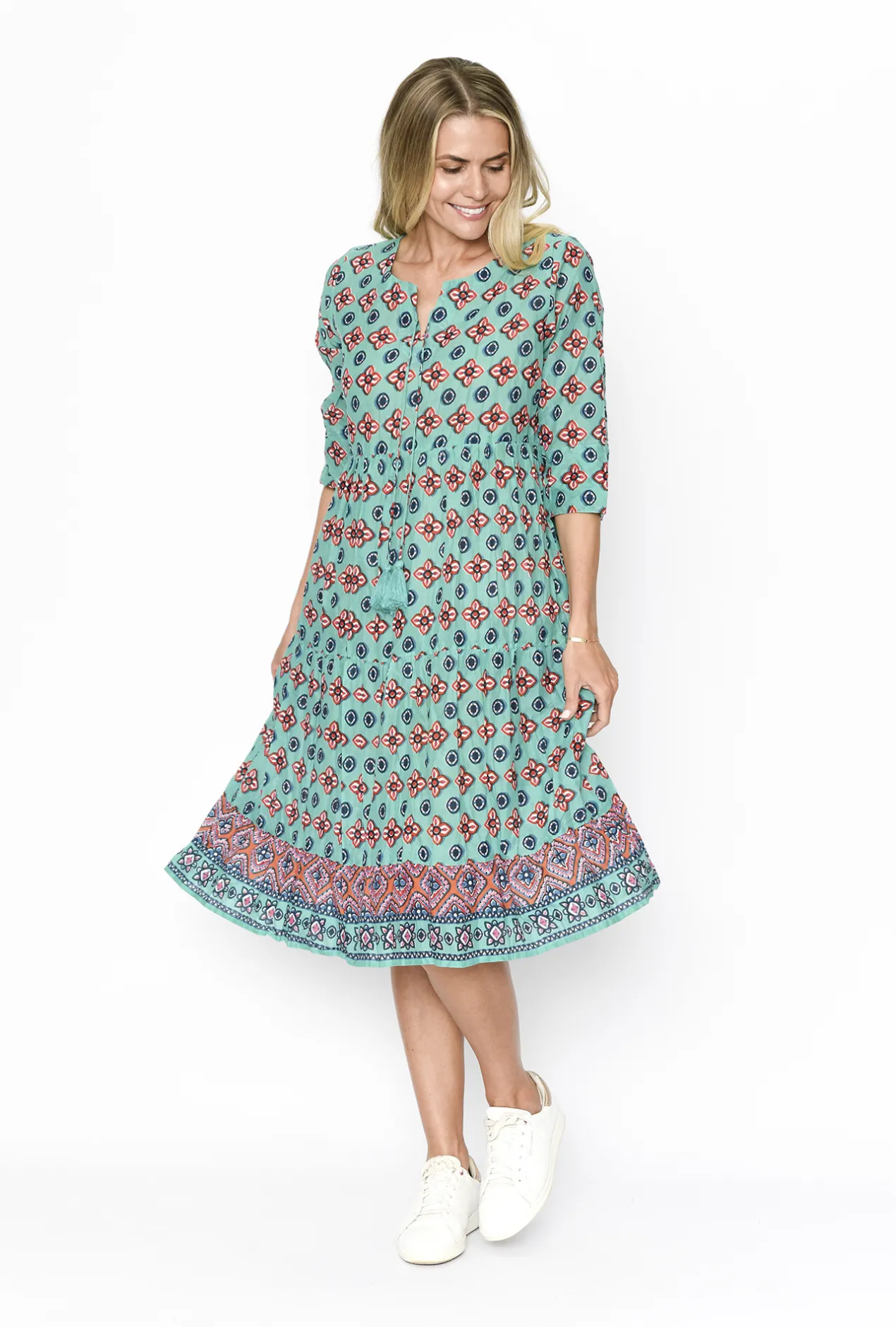 One Summer Poppy Crinkle Cotton Dress in- Cotton Dresses