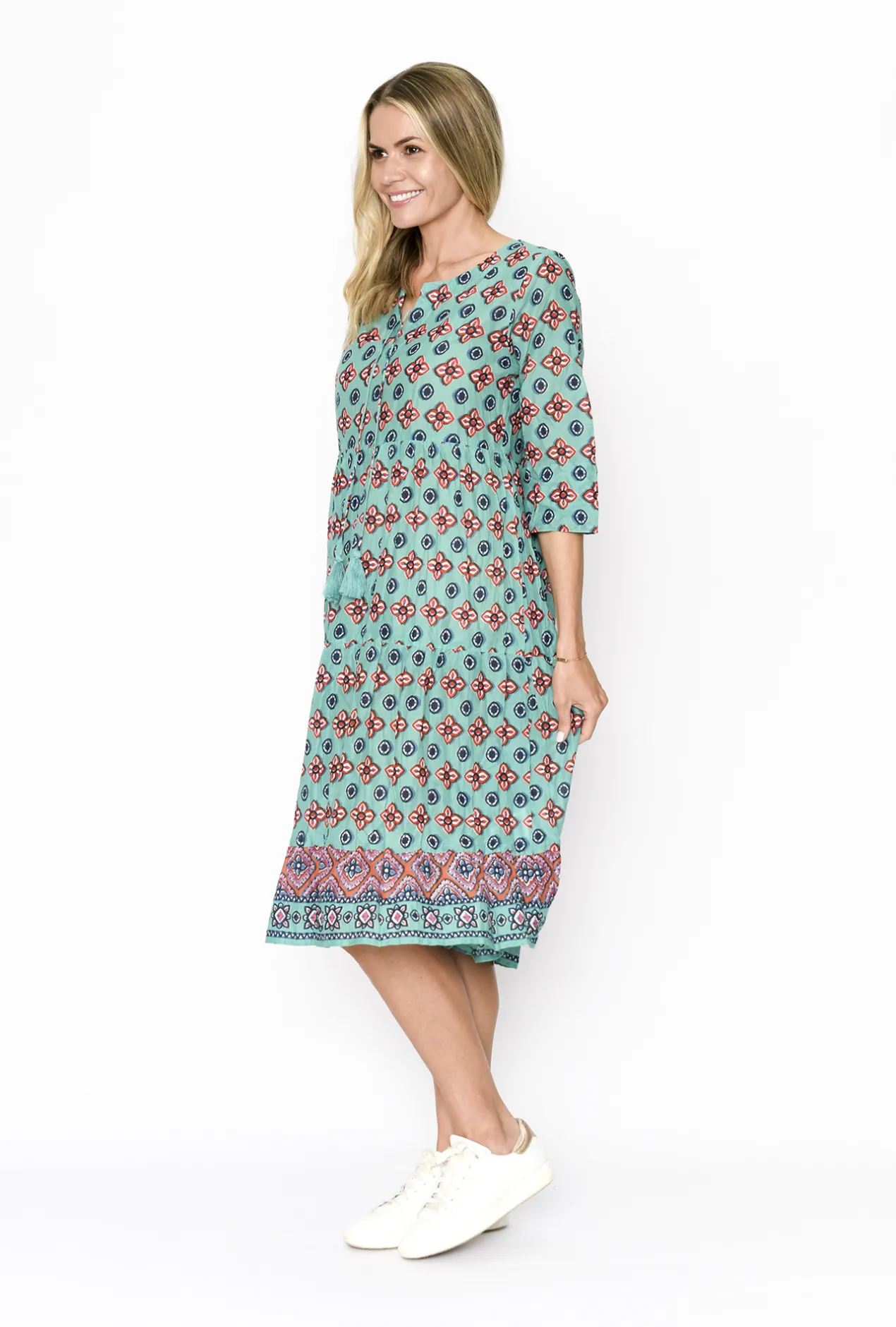 One Summer Poppy Crinkle Cotton Dress in- Cotton Dresses