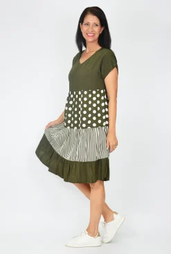 One Summer Rachel Short Sleeve Smock Dress in- Knee Length Dresses | Cotton Dresses