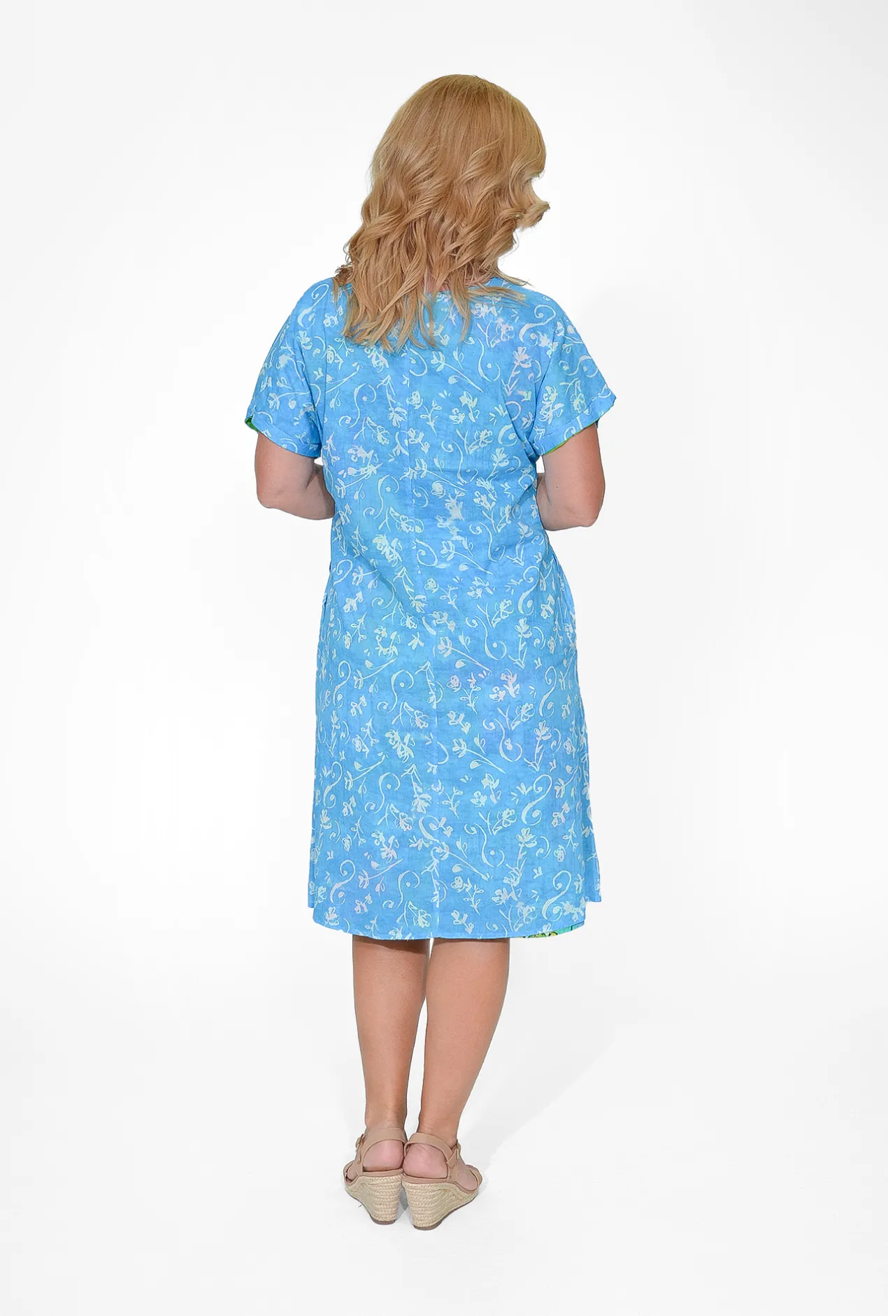 Orientique Rebecca Reversible Organic Cotton Shift Dress in- Short Sleeved Dresses | Cotton Dresses