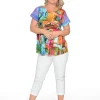 Orientique Romy Cotton Cotton Essential Tee in Havana Multi- Cotton Tops | Short Sleeve Tops