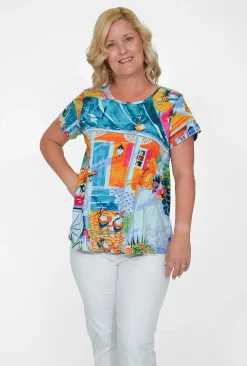 Orientique Romy Cotton Cotton Essential Tee in- Cotton Tops | Short Sleeve Tops