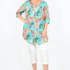 One Summer Rosa 3/4 Sleeve Tunic in- Cotton Tops | 3/4 Sleeve Tops