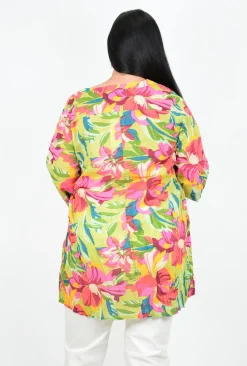 One Summer Rosa 3/4 Sleeve Tunic in- Cotton Tops | 3/4 Sleeve Tops