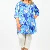 One Summer Rosa 3/4 Sleeve Tunic in- Cotton Tops | 3/4 Sleeve Tops