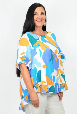 New U Collection Rosie Ruffle Sleeve Top- Short Sleeve Tops | Sleeved Dress