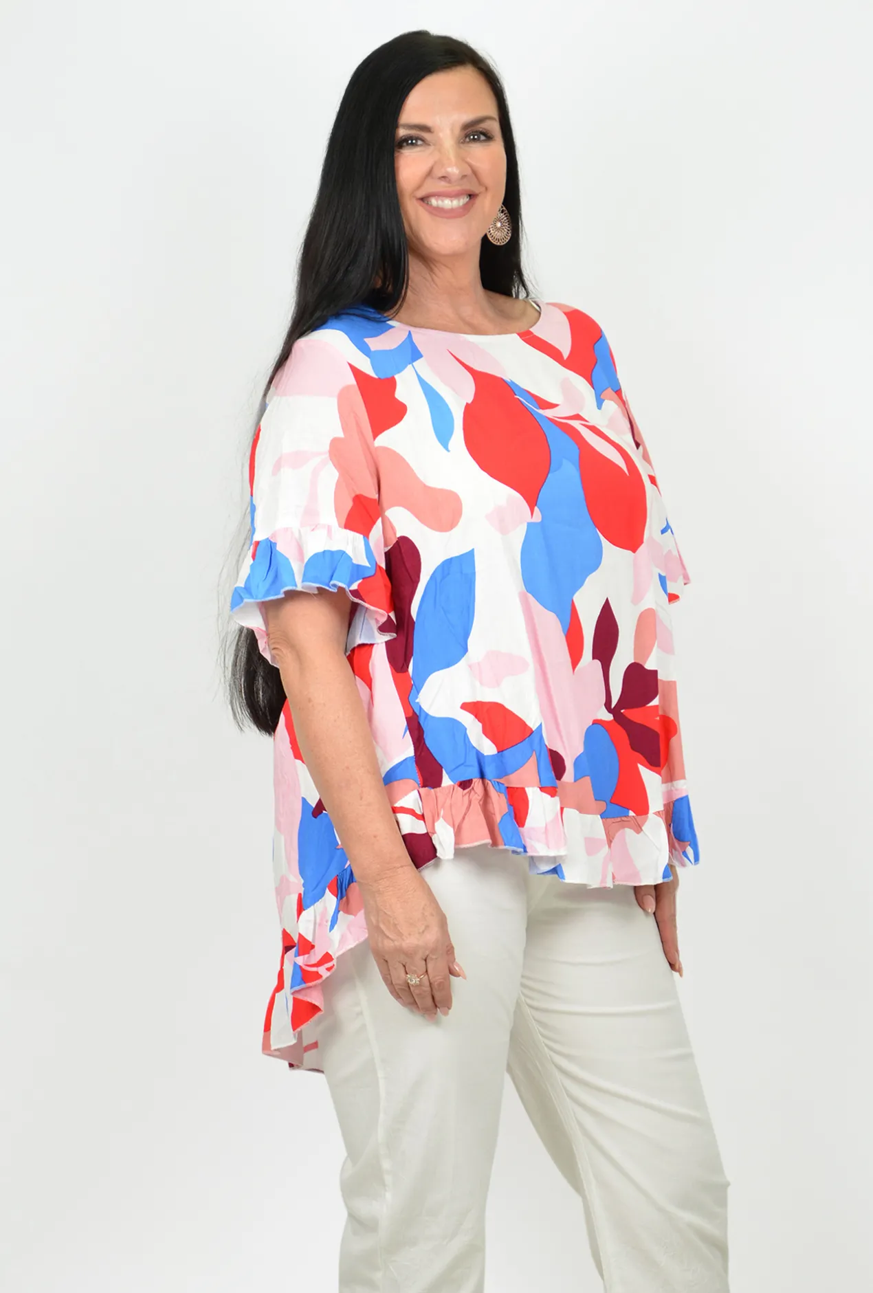 New U Collection Rosie Ruffle Sleeve Top- Short Sleeve Tops | Sleeved Dress