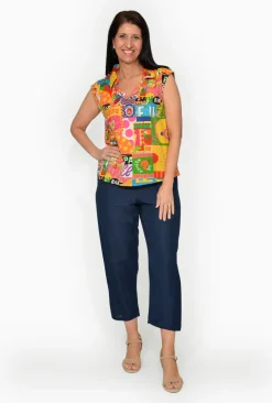 Orientique Ruth Organic Cotton Cap Sleeve Top in- Organic Cotton Clothing