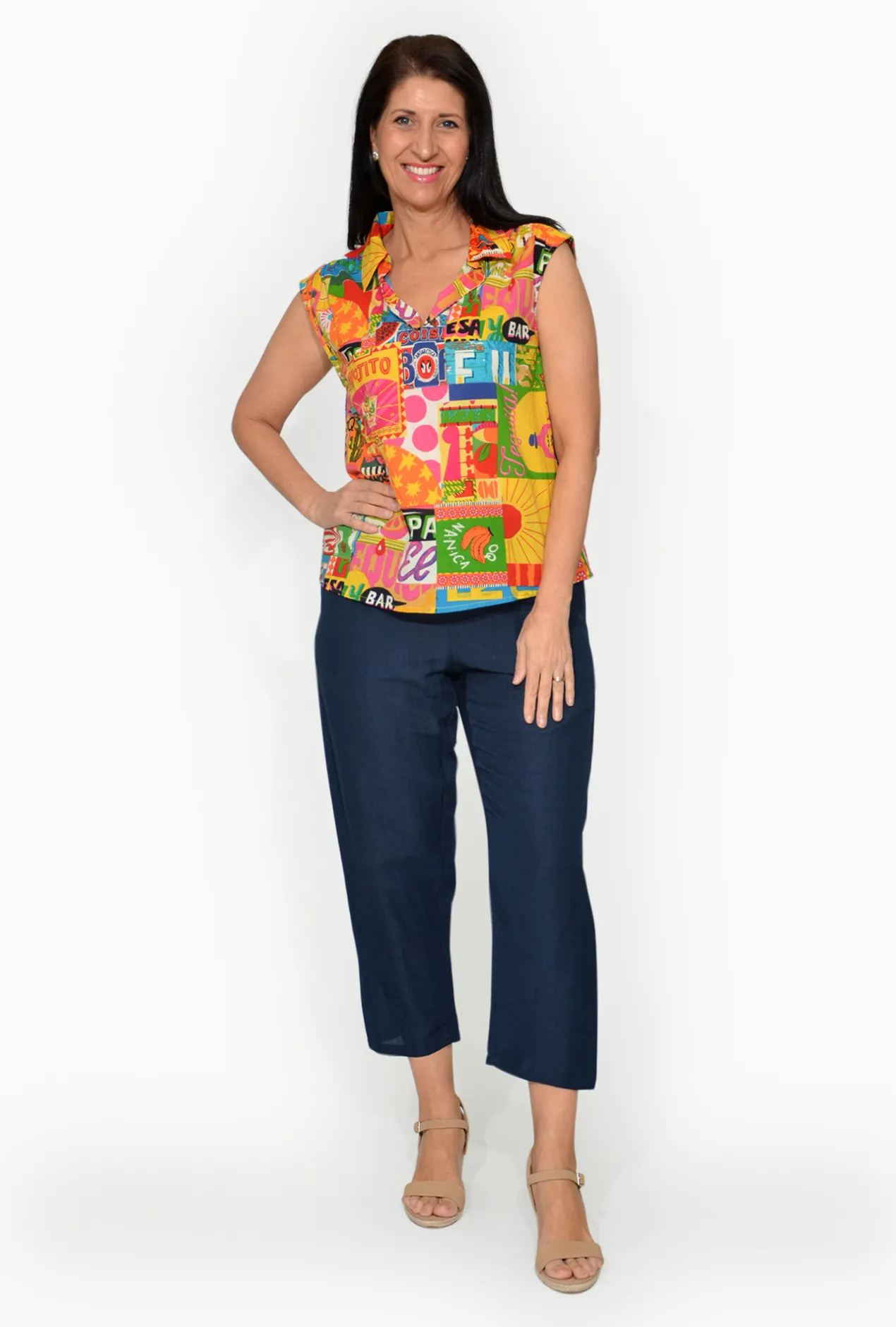 Orientique Ruth Organic Cotton Cap Sleeve Top in- Organic Cotton Clothing