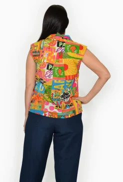 Orientique Ruth Organic Cotton Cap Sleeve Top in- Organic Cotton Clothing