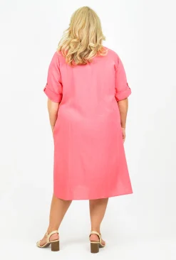 One Summer Sofia Button Down Long Sleeve Tee Dress in- Long Sleeved Dresses | Knee Length Dresses