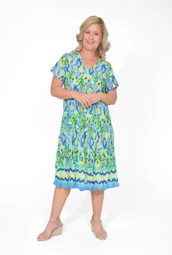 One Summer Sylvia Cotton Short Sleeve Dress in- Knee Length Dresses | Cotton Dresses