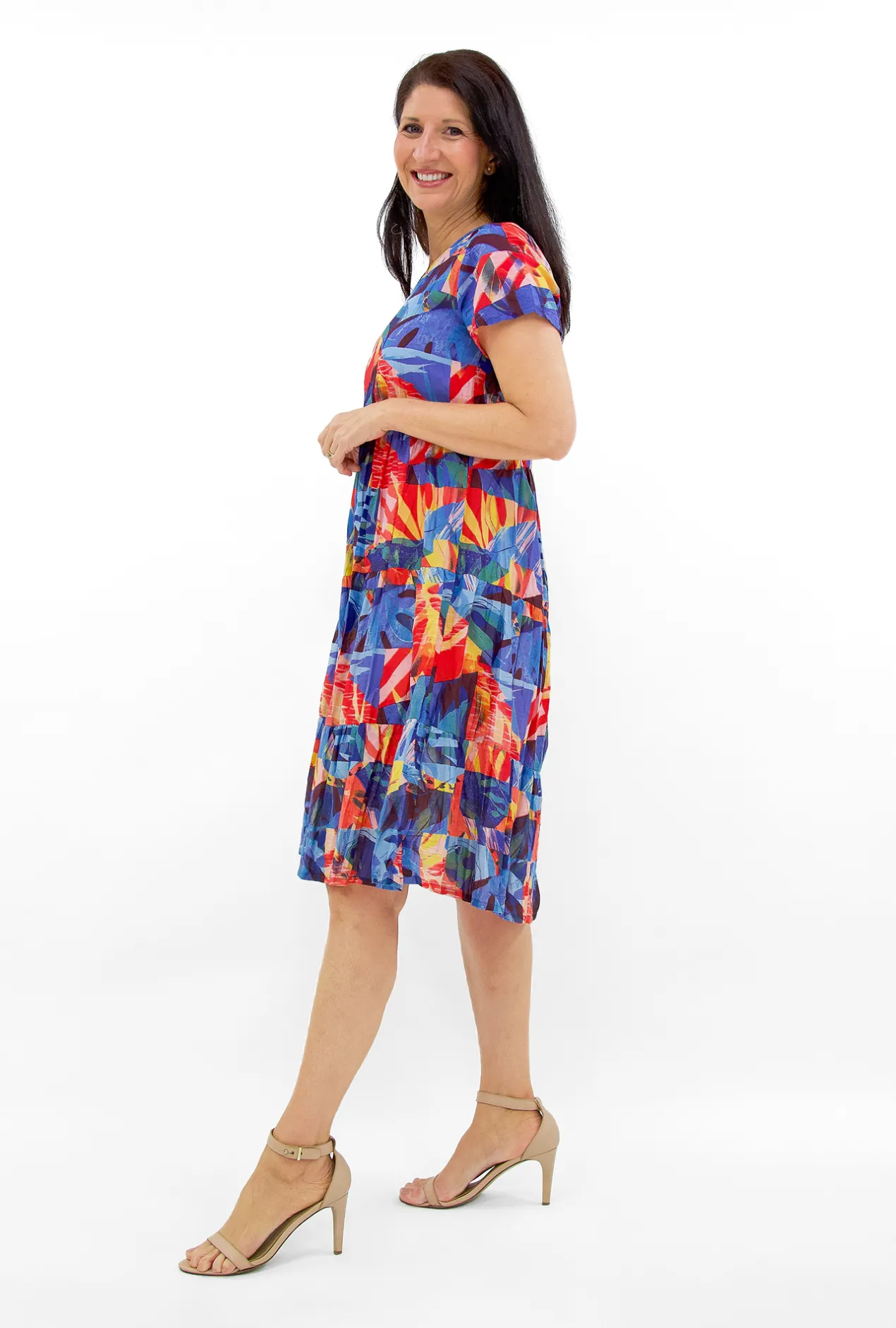 One Summer Sylvia Cotton Short Sleeve Dress in- Short Sleeved Dresses | Cotton Dresses