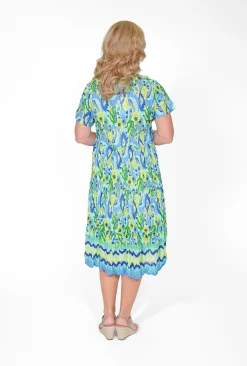 One Summer Sylvia Cotton Short Sleeve Dress in- Knee Length Dresses | Cotton Dresses