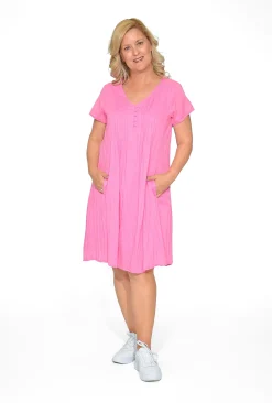 One Summer Tessa Cotton Short Sleeve Dress in- Short Sleeved Dresses | Cotton Dresses
