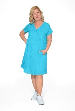 One Summer Tessa Cotton Short Sleeve Dress in- Short Sleeved Dresses | Cotton Dresses