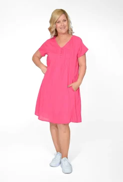 One Summer Tessa Cotton Short Sleeve Dress in- Short Sleeved Dresses | Cotton Dresses