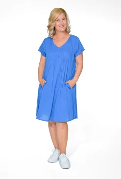One Summer Tessa Cotton Short Sleeve Dress in- Short Sleeved Dresses | Cotton Dresses