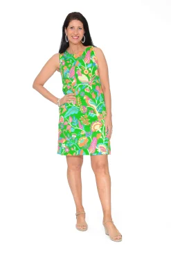 Orientique Twiggy Cotton Blend Shift Dress in- Cotton Dresses | Above Knee Dresses