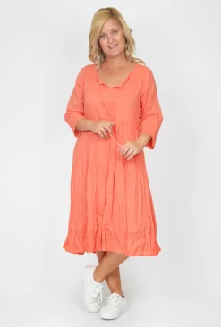 One Summer Wendy 3/4 Sleeve Dress in- Long Sleeved Dresses | Cotton Dresses