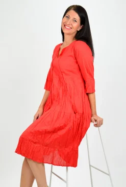 One Summer Wendy 3/4 Sleeve Dress in- Long Sleeved Dresses | Knee Length Dresses