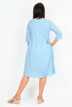 One Summer Wendy 3/4 Sleeve Dress in- Long Sleeved Dresses | Knee Length Dresses