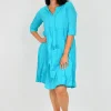 One Summer Wendy 3/4 Sleeve Dress in- Knee Length Dresses | Cotton Dresses