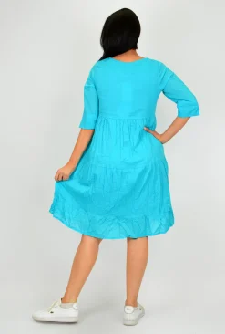 One Summer Wendy 3/4 Sleeve Dress in- Knee Length Dresses | Cotton Dresses