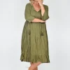 One Summer Wendy Cotton Sleeve Dress in- Long Sleeved Dresses | Knee Length Dresses