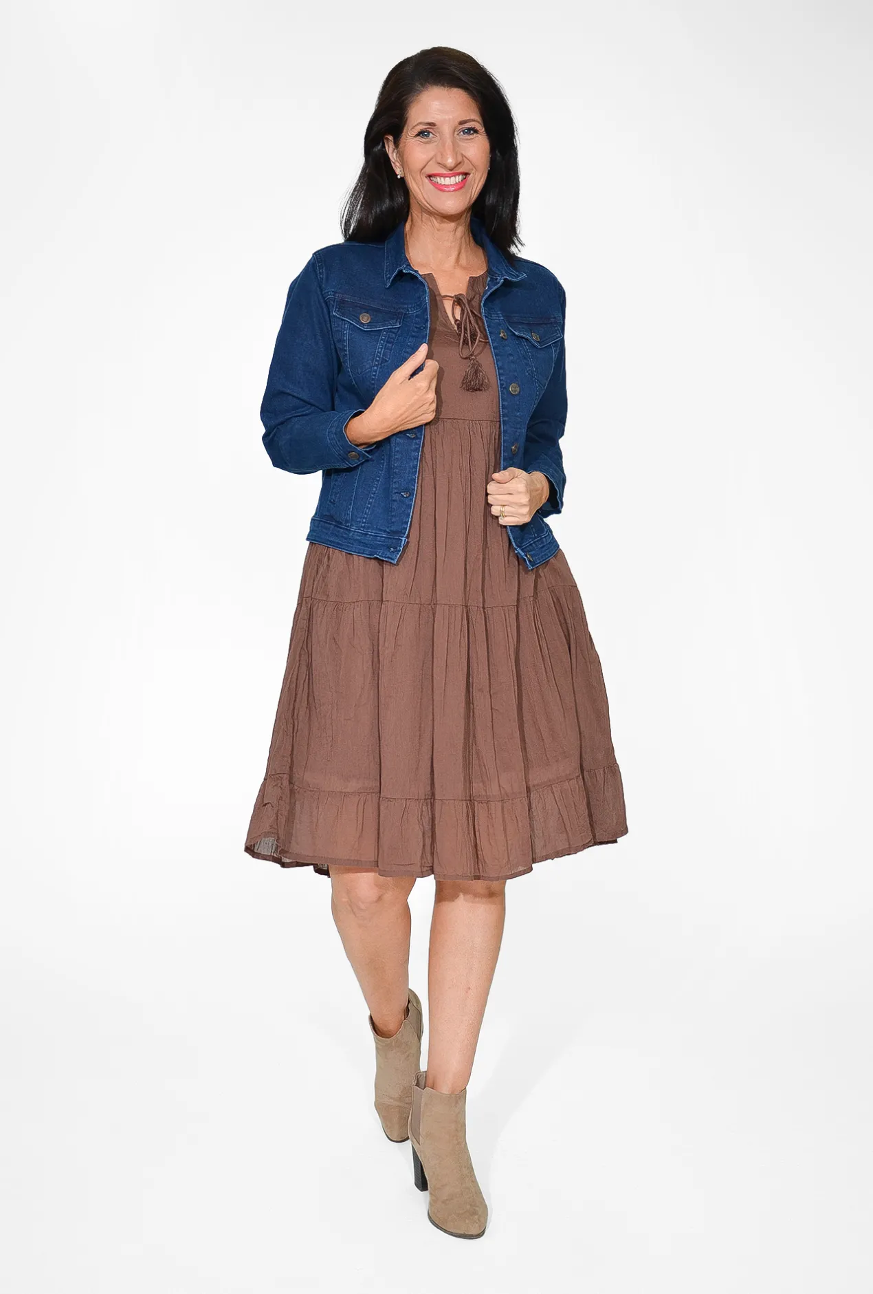 One Summer Wendy Cotton Sleeve Dress in- Knee Length Dresses | Above Knee Dresses