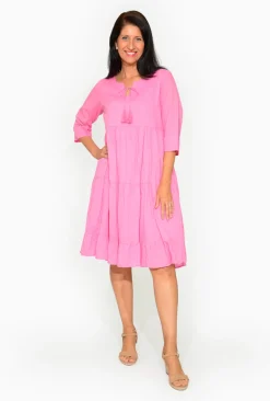 One Summer Wendy Cotton Sleeve Dress in- Long Sleeved Dresses | Cotton Dresses