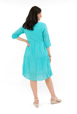 One Summer Wendy Cotton Sleeve Dress in- Cotton Dresses | Knee Length Dresses