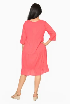 One Summer Wendy Cotton Sleeve Dress in- Cotton Dresses | Sleeved Dress