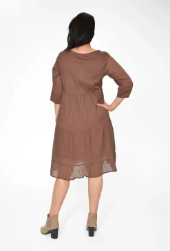 One Summer Wendy Cotton Sleeve Dress in- Knee Length Dresses | Above Knee Dresses